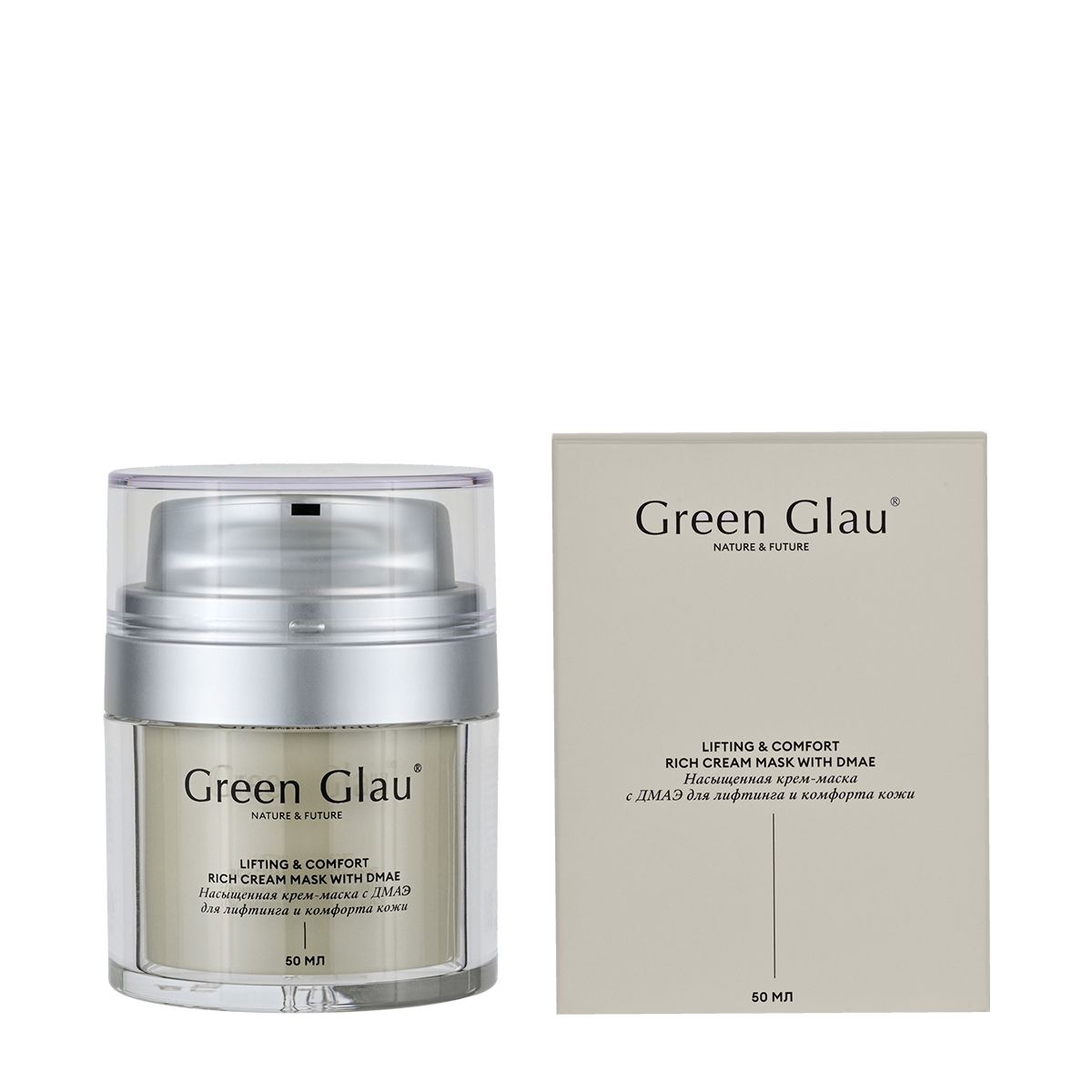 картинка Насыщенная крем-маска с ДМАЭ для лифтинга и комфорта кожи от Green Glau